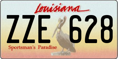 LA license plate ZZE628