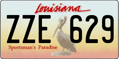 LA license plate ZZE629