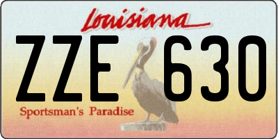 LA license plate ZZE630