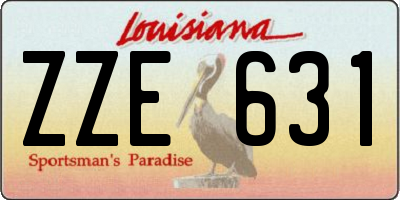 LA license plate ZZE631