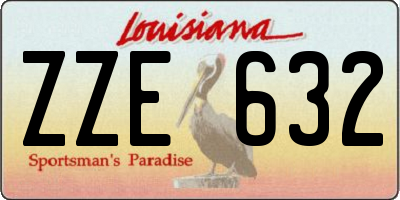 LA license plate ZZE632