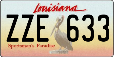 LA license plate ZZE633