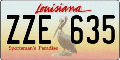 LA license plate ZZE635