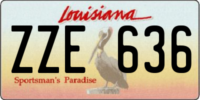 LA license plate ZZE636