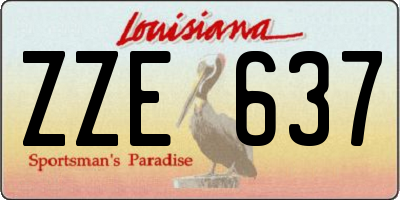 LA license plate ZZE637