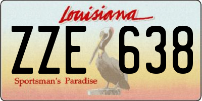 LA license plate ZZE638