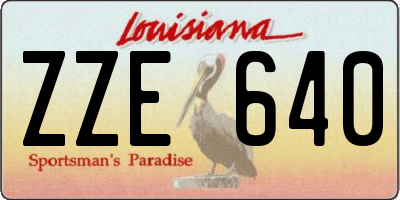 LA license plate ZZE640