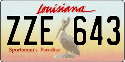 LA license plate ZZE643