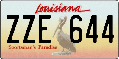 LA license plate ZZE644