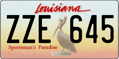 LA license plate ZZE645