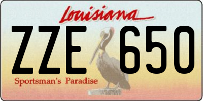 LA license plate ZZE650