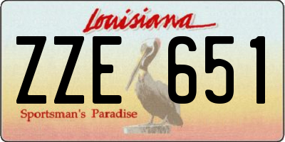 LA license plate ZZE651