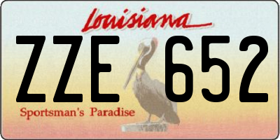 LA license plate ZZE652