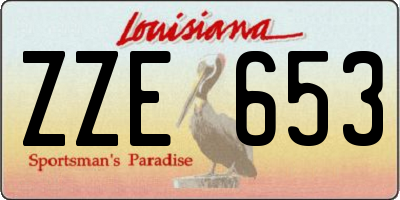 LA license plate ZZE653