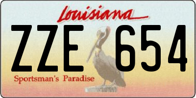 LA license plate ZZE654