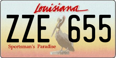 LA license plate ZZE655