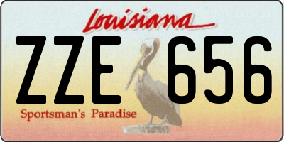 LA license plate ZZE656