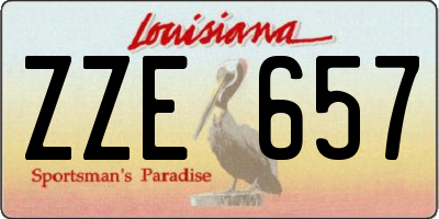 LA license plate ZZE657