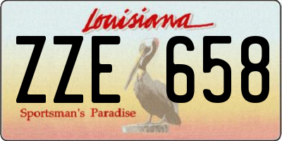 LA license plate ZZE658