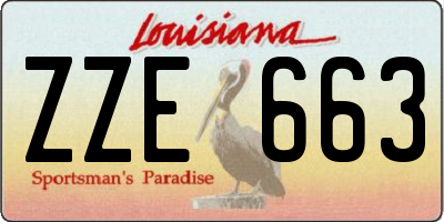 LA license plate ZZE663