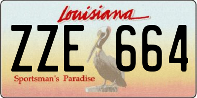 LA license plate ZZE664