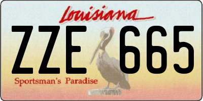 LA license plate ZZE665