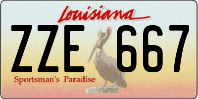 LA license plate ZZE667