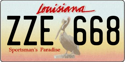 LA license plate ZZE668