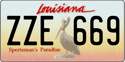 LA license plate ZZE669