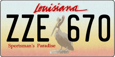 LA license plate ZZE670