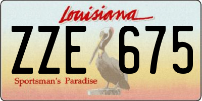 LA license plate ZZE675