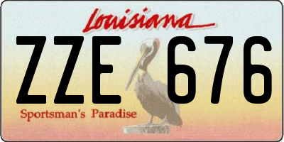 LA license plate ZZE676