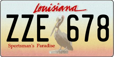 LA license plate ZZE678