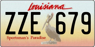 LA license plate ZZE679