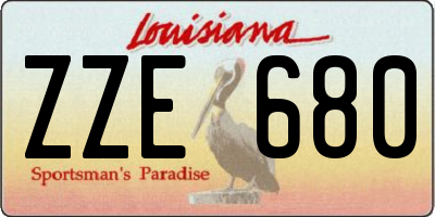 LA license plate ZZE680