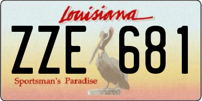 LA license plate ZZE681