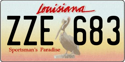 LA license plate ZZE683