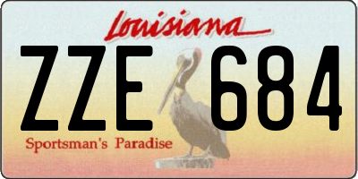 LA license plate ZZE684