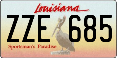 LA license plate ZZE685