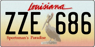 LA license plate ZZE686