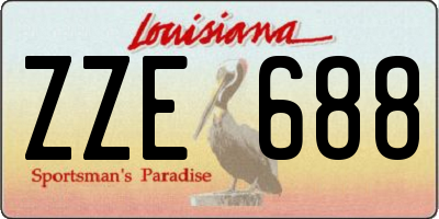 LA license plate ZZE688