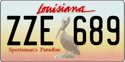 LA license plate ZZE689