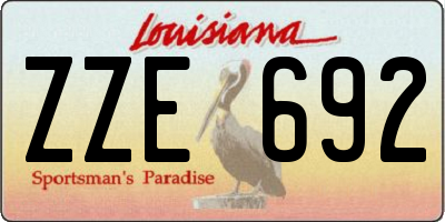 LA license plate ZZE692