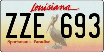 LA license plate ZZE693