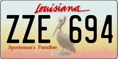 LA license plate ZZE694