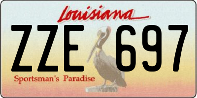 LA license plate ZZE697