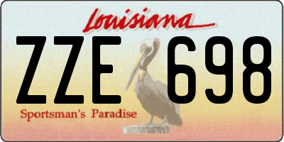 LA license plate ZZE698