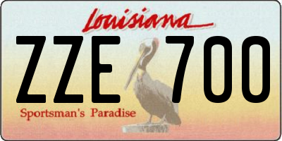 LA license plate ZZE700