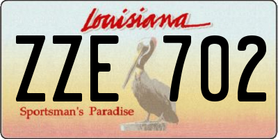 LA license plate ZZE702