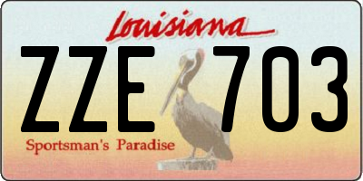 LA license plate ZZE703